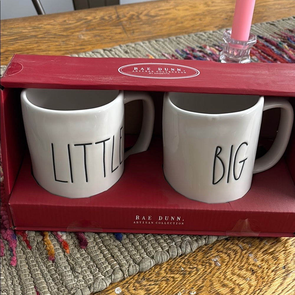 Rae Dunn White Ceramic Mug Set - Little & Big